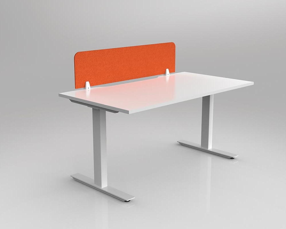 Agile Fixed Height Workstation - rectangle leg - with Acoustiq Screen